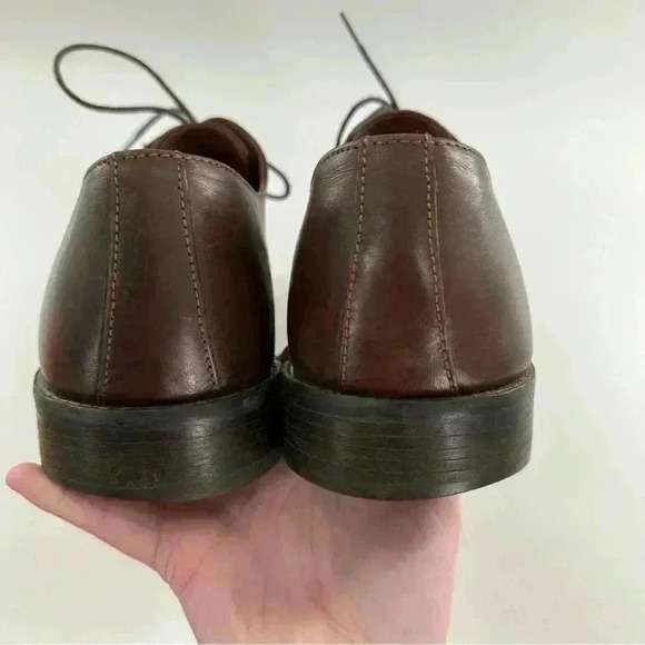 Johnson and Murphy mens oxfords size 10.5 brown leather square bicycle toe main image 8